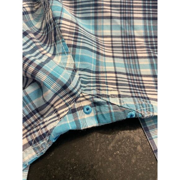 Panhandle Slim Tuf Cooper Performance Blue Plaid Button up XL long sleeve - Picture 7 of 9